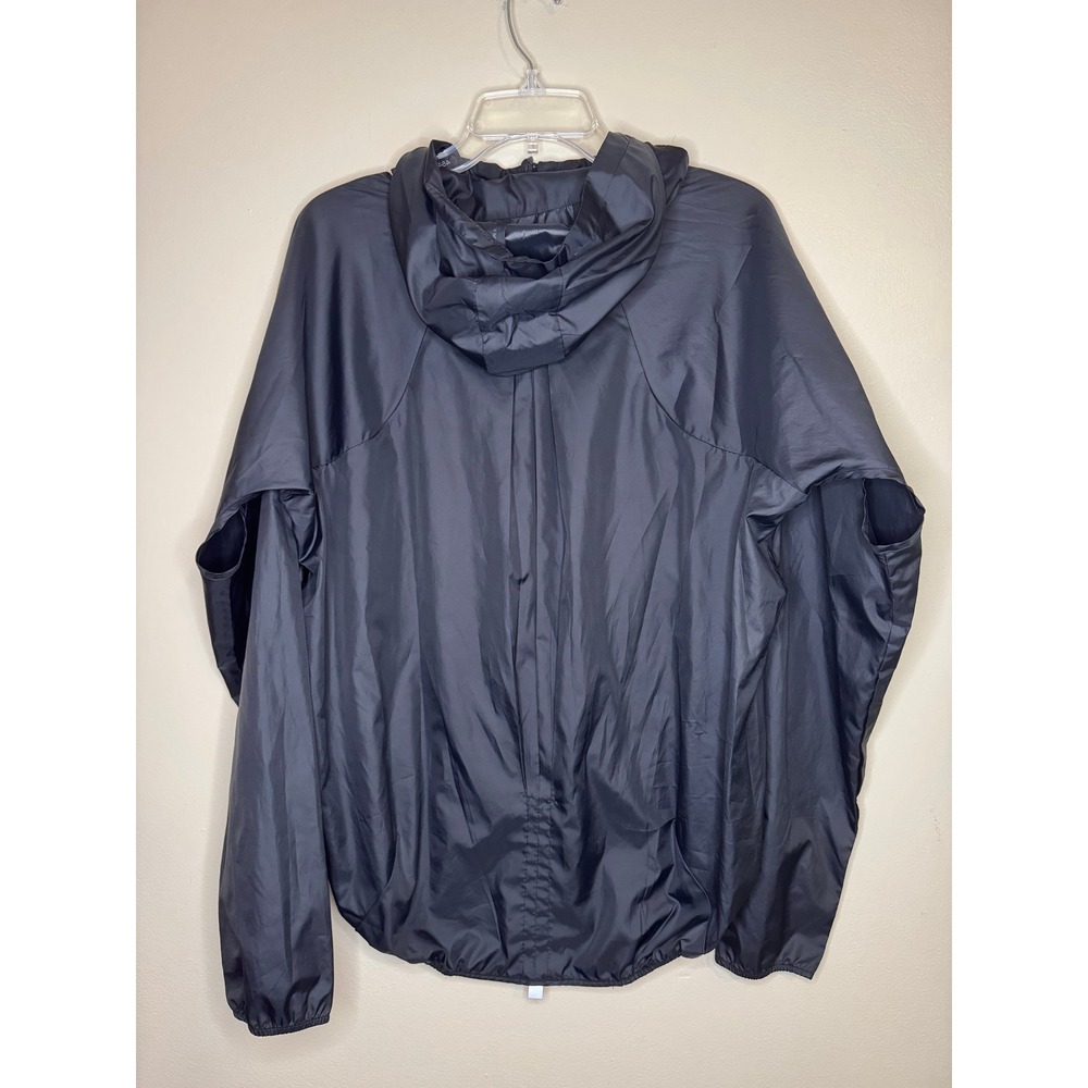 Brooks Canopy Jacket Mens XL Black Half Zip Hooded Packable Running Windbreaker - Picture 3 of 3